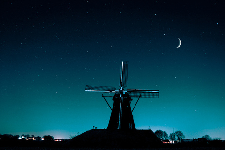 Molen onder de sterrenhemel