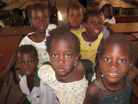 Op school in Gambia