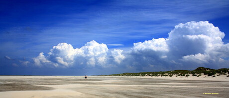 Alleen op het strand.