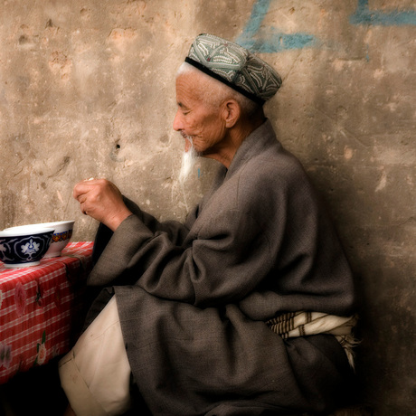 etensmarkt in kasghar, china