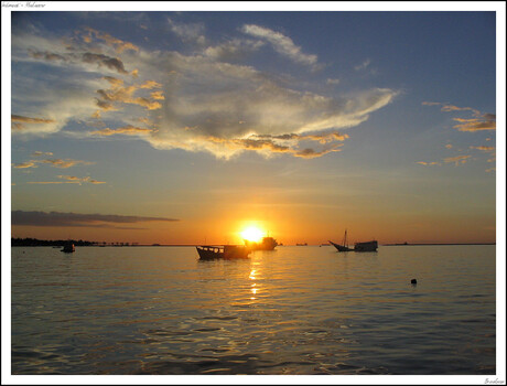 Zonsondergang in Makassar
