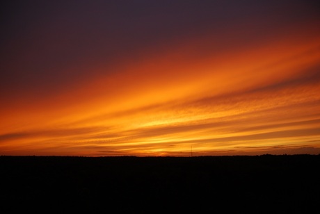 Zonsondergang op de veluwe.