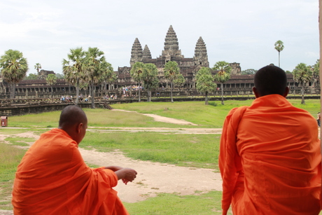 Monks in Angkor Wat Cambodia