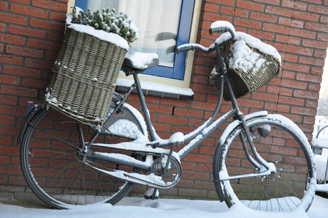 fiets in de winter