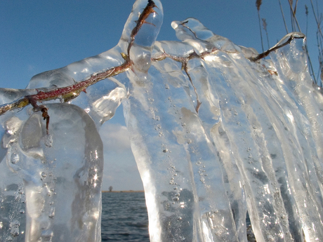 Ijsmannen aan het Markermeer