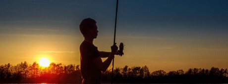 Fishing by sunset