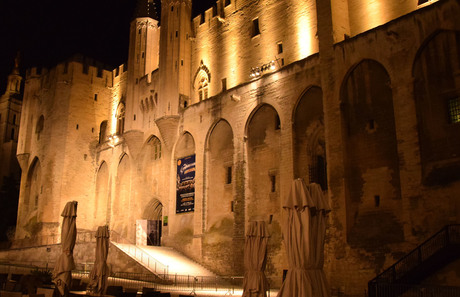 Avignon at night.