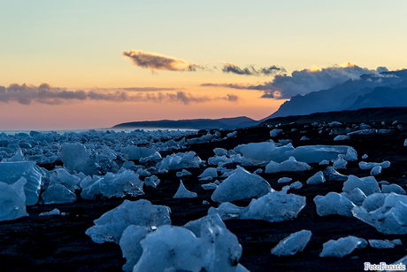 Sunset at Jökulsárlón, Iceland