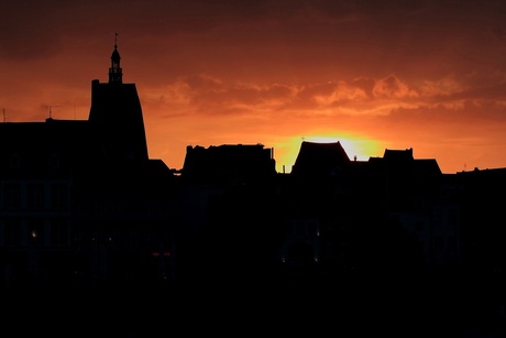 Maastricht bij ondergaande zon
