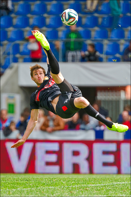 Acrobatie op het veld.