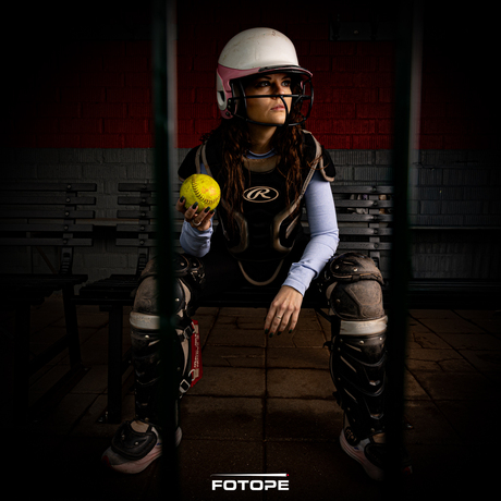 softballster klaar voor actie