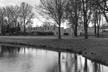 zwart wit oude gedeelte Lelystad