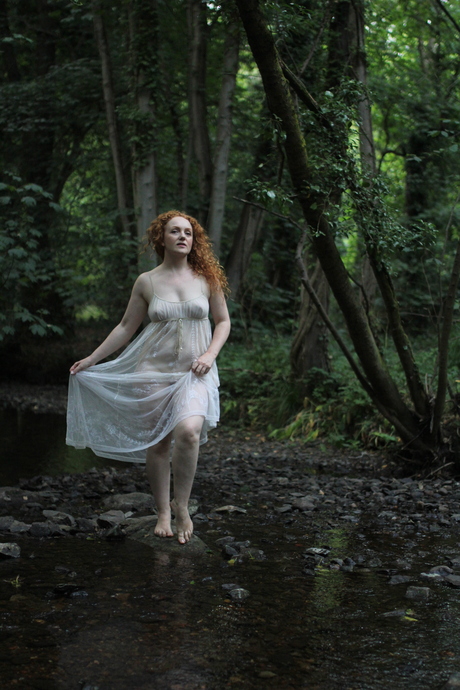 Barefoot in the stream