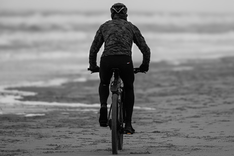 Een diehard op het strand vanochtend.