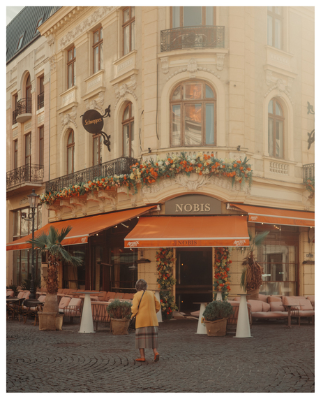 Het oude straatbeeld van Bucharest 