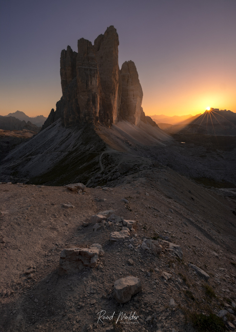 Zonsondergang bij Tre Cime di Lavaredo