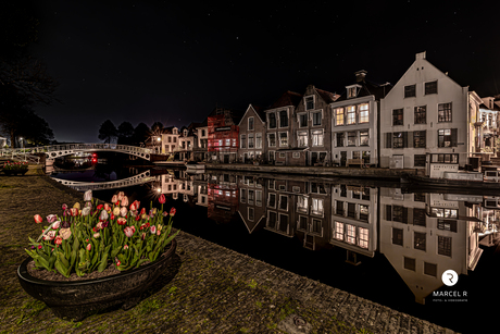 Tulpen stad Dokkum by night