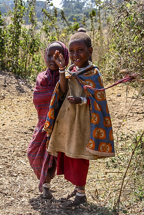 Vrolijke Masai kinderen