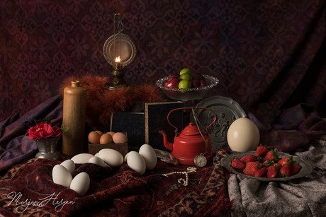 stilleven met aardbeien