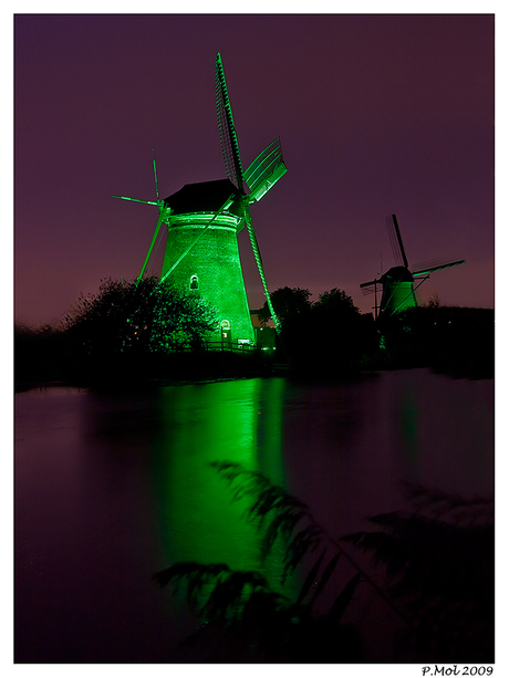 Kinderdijk met ledverlichting