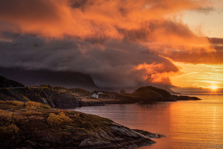 Zonsondergang op Senja.