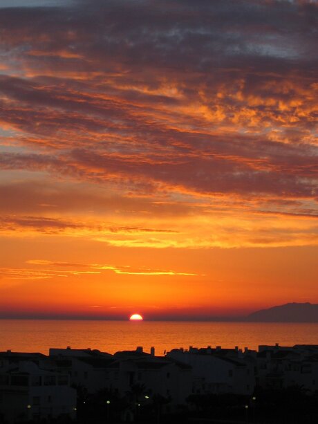 Ondergaande zon in Torrox