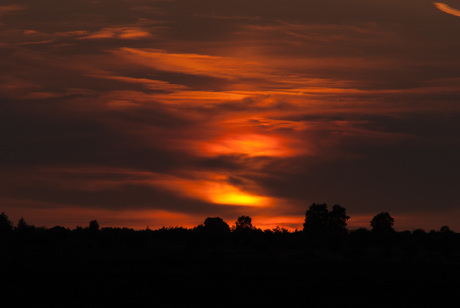 Warme zonsondergang