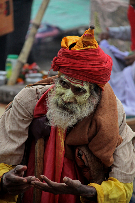 Portret van een bedelaar op een van Ghats in Varanasi.jpg