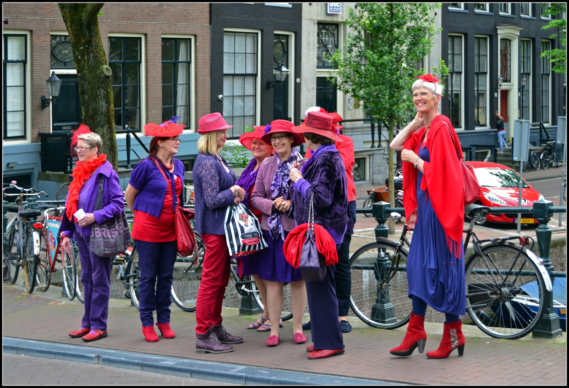 diagonaal Dakloos Ga trouwen The Red Hat Society Nederland - foto van Janny-H - Straat - Zoom.nl
