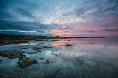 Zonsopkomst op de waddenzee