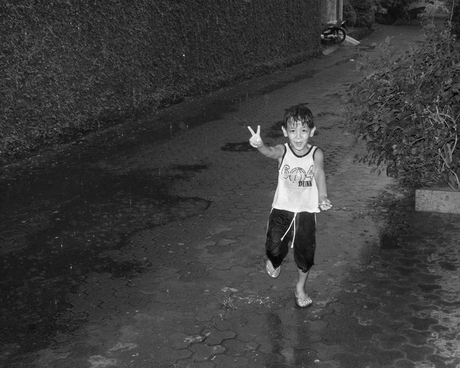 playing in the rain