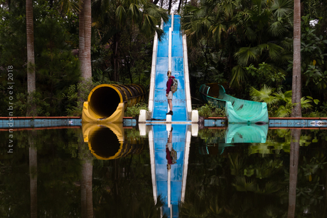 Roaming an empty waterpark