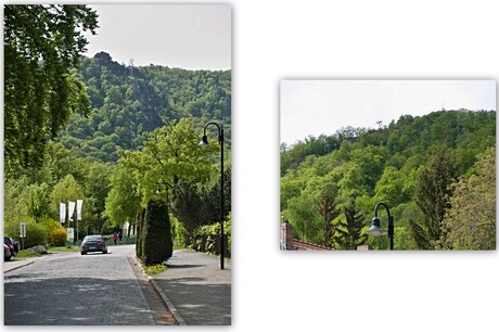 Uitzicht op de kabelbaan in Thale.