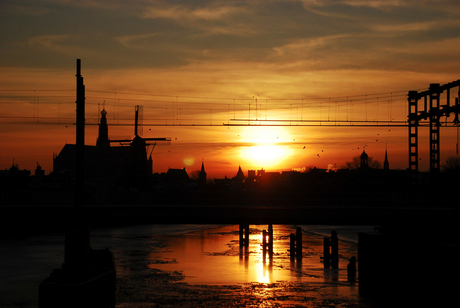 Zonsondergang in Haarlem