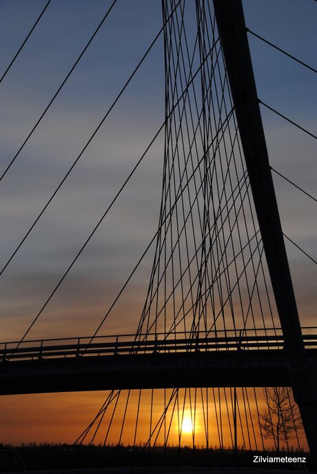 Lijnenspel bij zonsondergang