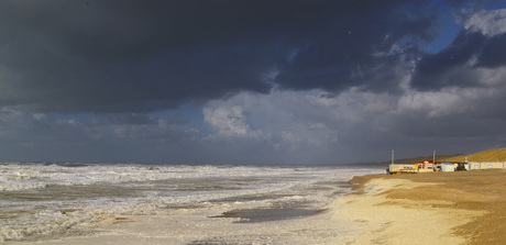 strand wijk aan zee bij storm