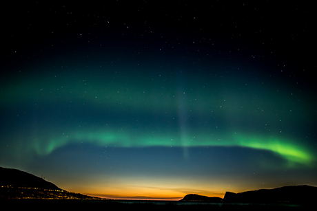 Northern-lights with sunset!