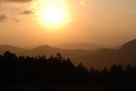 zonsondergang in Swaziland