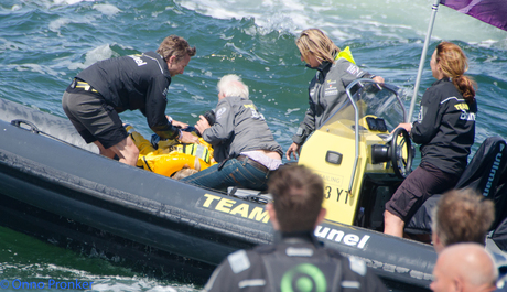 Floortje aanboord van Tender