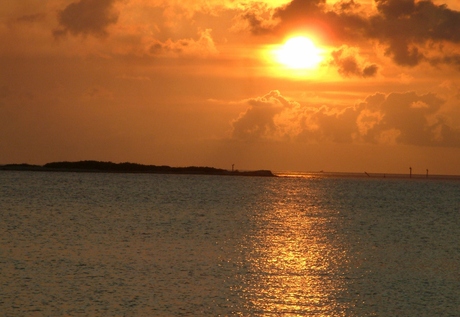 Ondergaande zon Aruba
