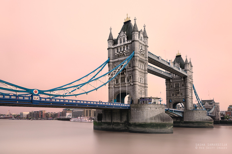 Tower bridge and red sky