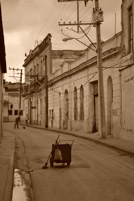 Stratenveger in Cuba