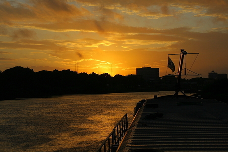 Bremen bij zonsondergang