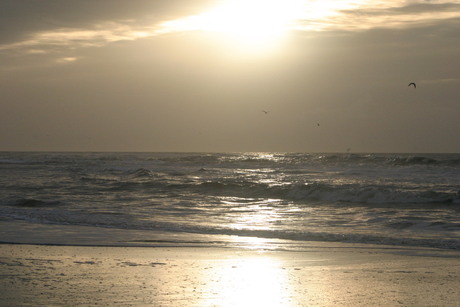 Strand bij avondlicht