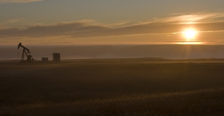 Zonsondergang op het Canadese platteland
