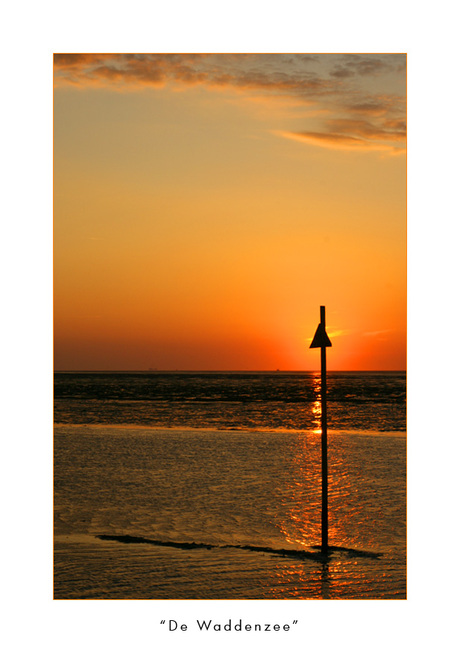 Waddenzee bij zonsondergang