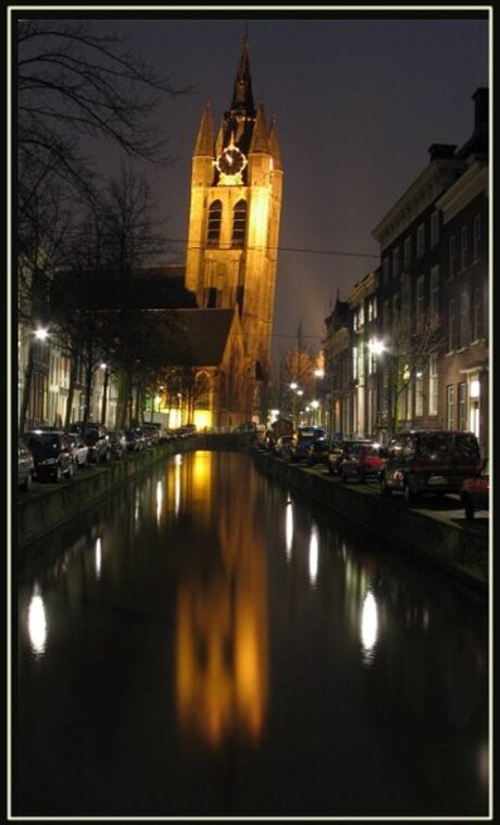 Oude Jan by night (Delft)