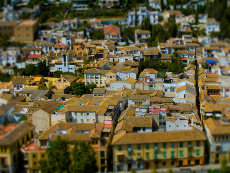 Tilt shift van een spaans dorpje