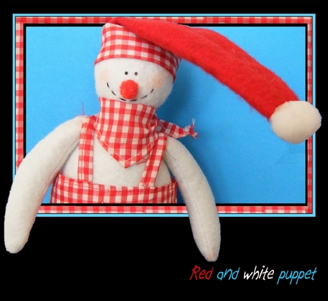 red and white puppet