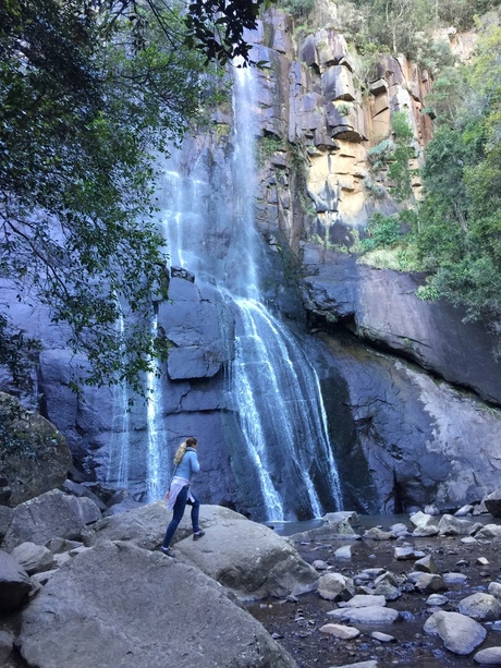 Walking to the waterfall